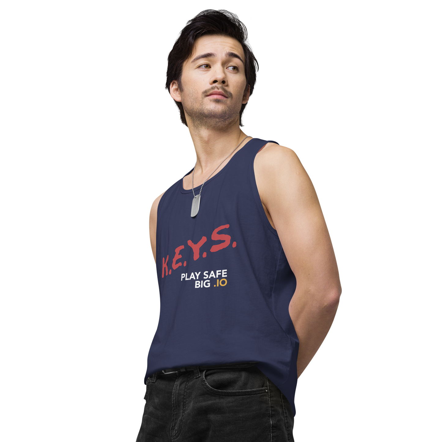 PLAY SAFE, BIG .IO! Premium Men's Tank Top