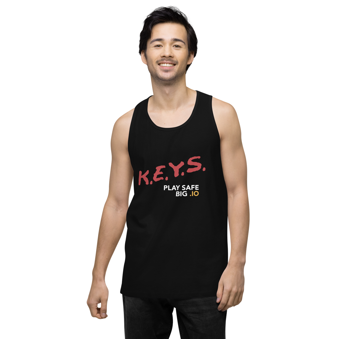 PLAY SAFE, BIG .IO! Premium Men's Tank Top