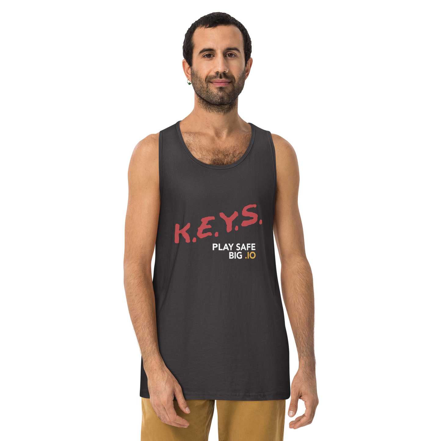 PLAY SAFE, BIG .IO! Premium Men's Tank Top