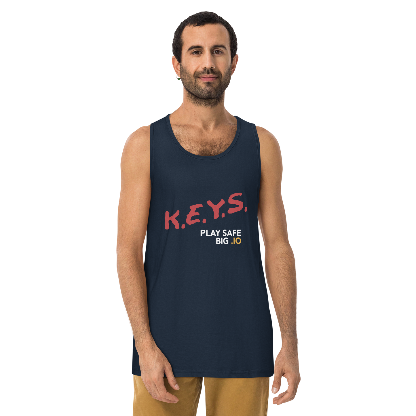 PLAY SAFE, BIG .IO! Premium Men's Tank Top