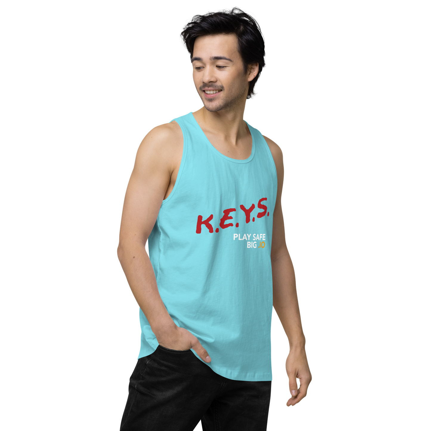 PLAY SAFE, BIG .IO! Premium Men's Tank Top